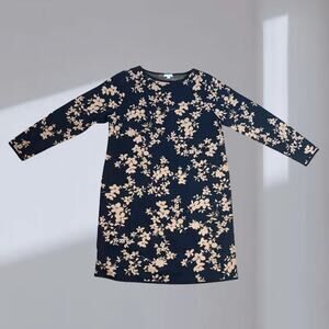 J. Jill Dress -Floral Knit Shift– Navy & Blush (Women’s XL)